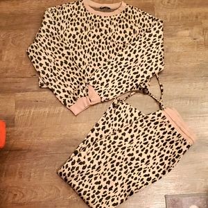 NWOT Shein animal print sweat set